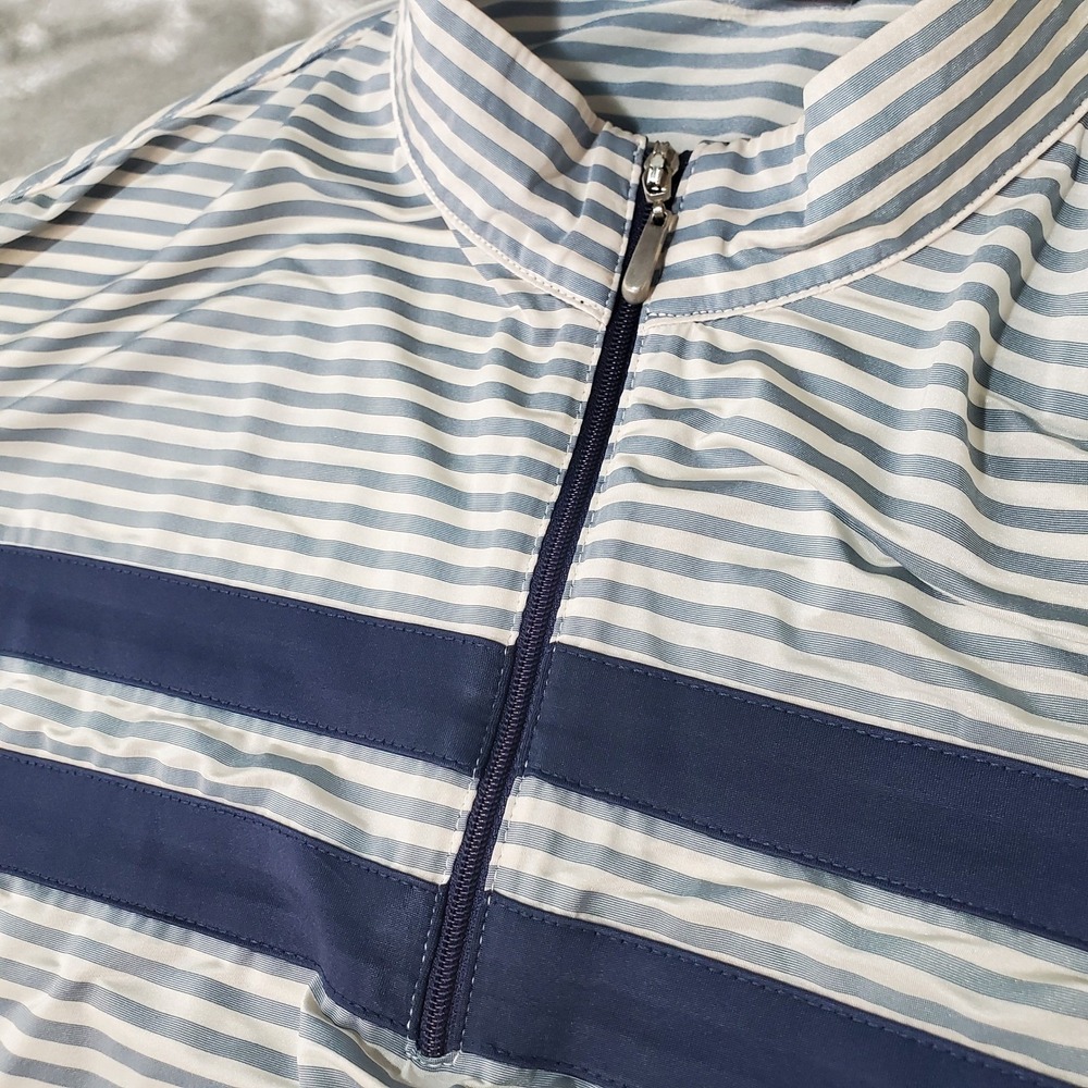 Race Cup Mens Quarter Zip Performance Polo Shirt Navy White Size 100 READ - Picture 4 of 4